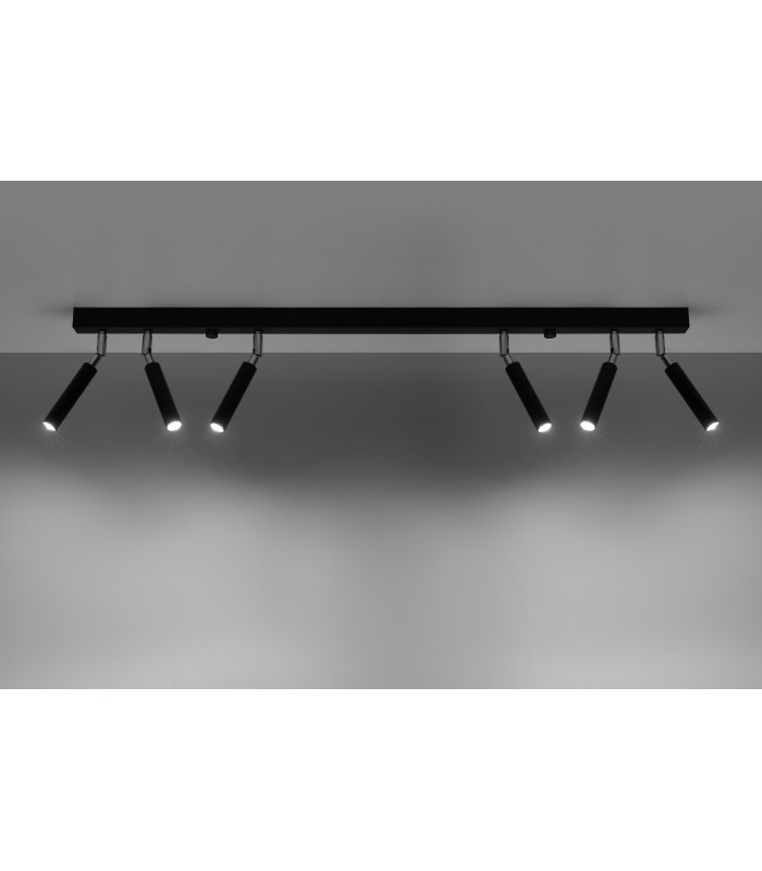 Straight Bar Flush 6 Light Black G9-3