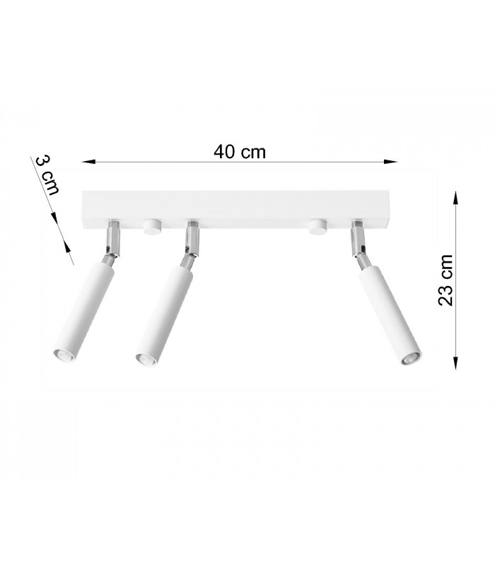 Straight Bar Flush 3 Light White G9-4