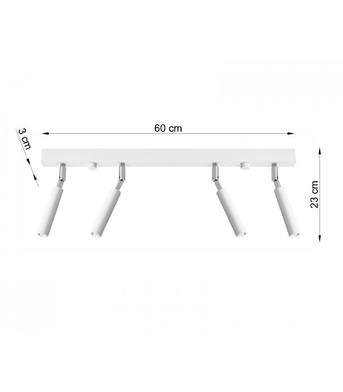 Straight Bar Flush 4Light White G9-4