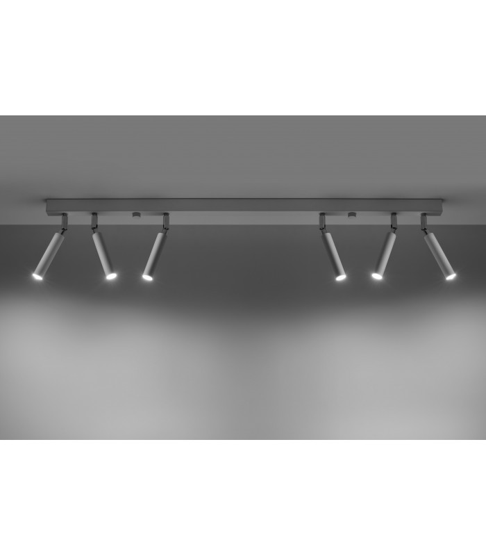 Straight Bar Flush 6 Light White G9-3