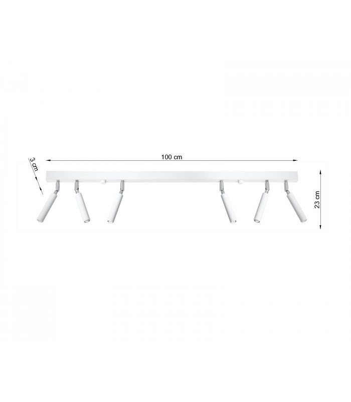 Straight Bar Flush 6 Light White G9-4