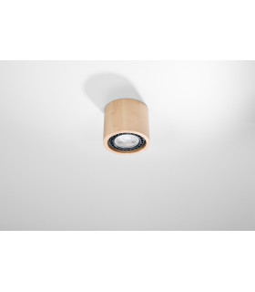 Surface Mounted Downlights Round Flush Light Natural Wood GU10-2