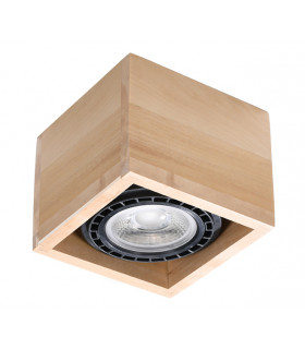 Surface Mounted Downlights Square Flush Light Natural Wood GU10-1