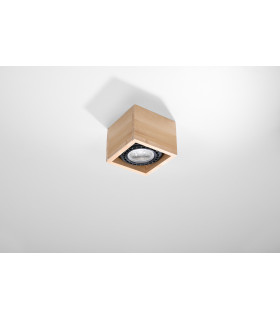 Surface Mounted Downlights Square Flush Light Natural Wood GU10-2