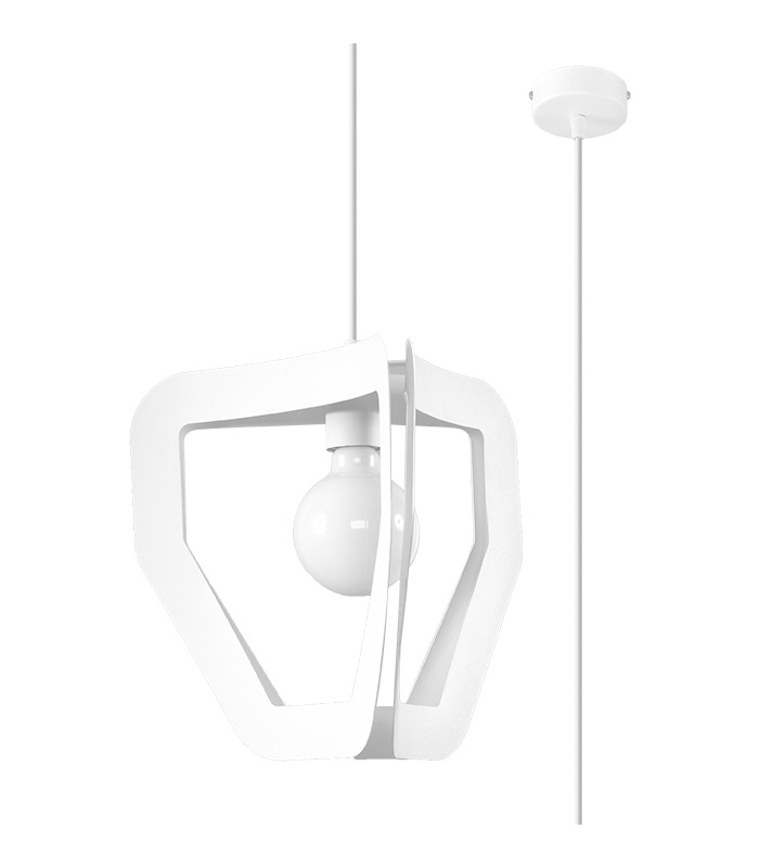 Modern Wire Frame Pendant Light White E27-1