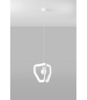 Modern Wire Frame Pendant Light White E27-2