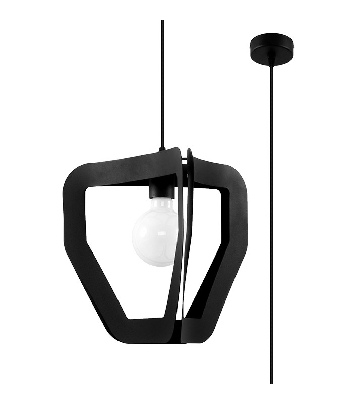Modern Wire Frame Pendant Light Black E27-1