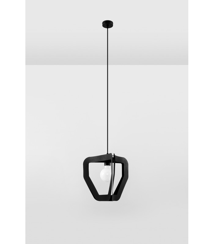 Modern Wire Frame Pendant Light Black E27-2