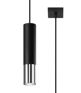Slim 8cm Pendant Light Black Chrome GU10-1