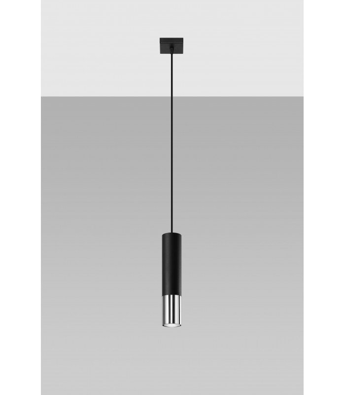 Slim 8cm Pendant Light Black Chrome GU10-2
