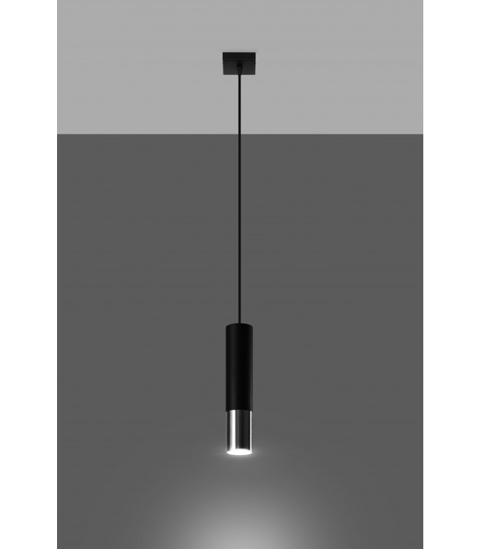 Slim 8cm Pendant Light Black Chrome GU10-3
