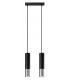 Twin Hanging Pendant Light Black Chrome GU10-1
