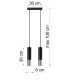 Twin Hanging Pendant Light Black Chrome GU10-4