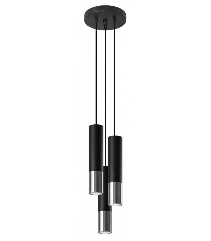Cluster Drop Pendant Light Black Chrome GU10-1