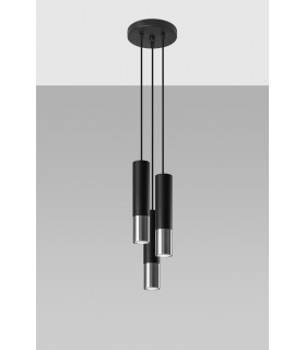 Cluster Drop Pendant Light Black Chrome GU10-2