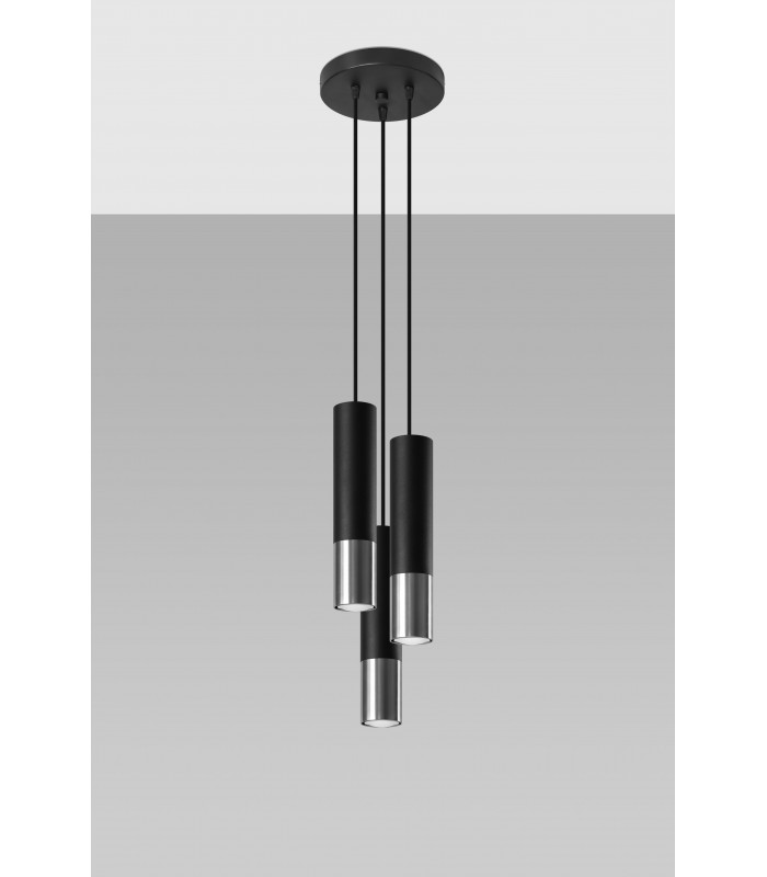 Cluster Drop Pendant Light Black Chrome GU10-2