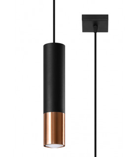 Slim 8cm Pendant Light  Black Copper GU10-1