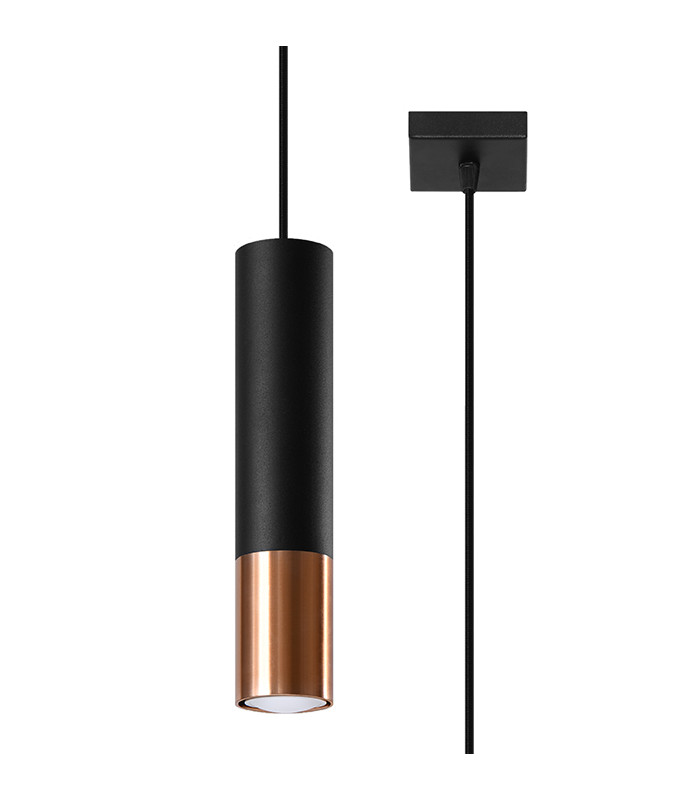 Slim 8cm Pendant Light  Black Copper GU10-1