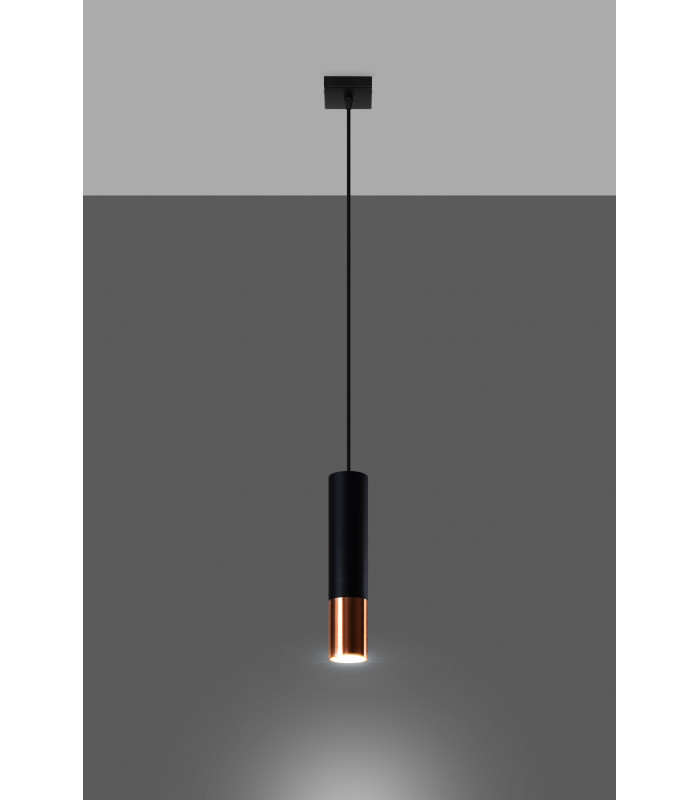 Slim 8cm Pendant Light  Black Copper GU10-3