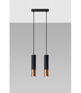 Twin Hanging Pendant Light  Black Copper GU10-2