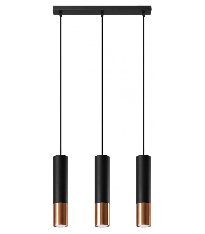 Triple Hanging Pendant Light  Black Copper GU10-1