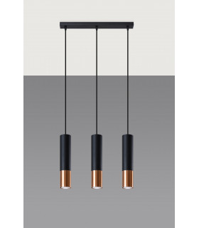 Triple Hanging Pendant Light  Black Copper GU10-2