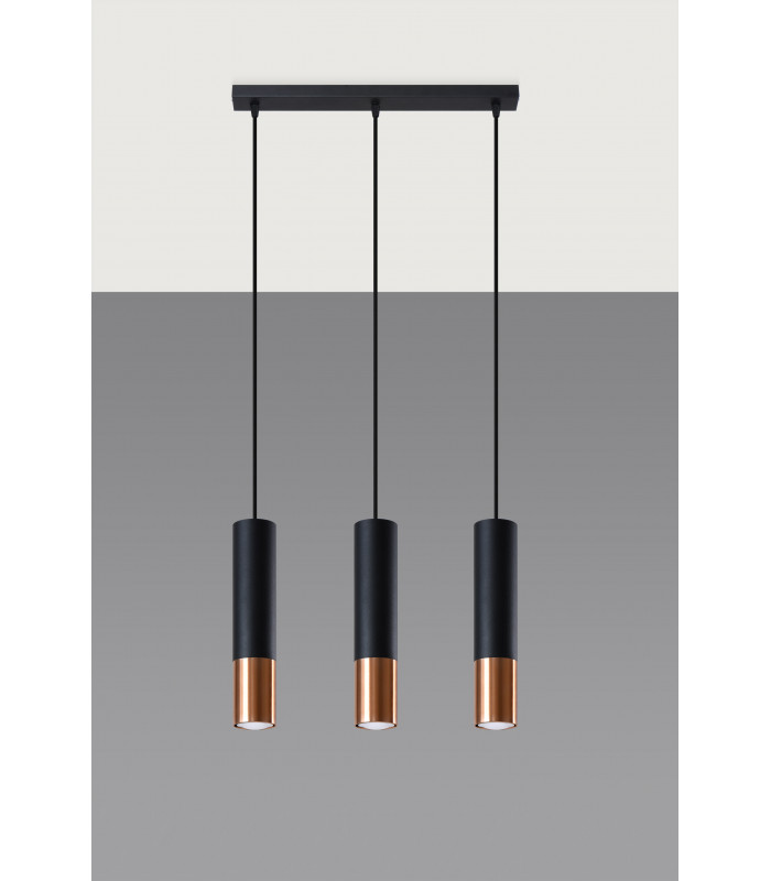 Triple Hanging Pendant Light  Black Copper GU10-2