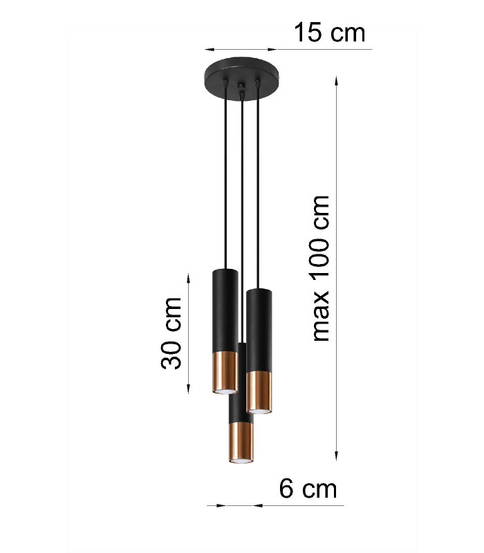 Cluster Drop   Black Copper GU10-4