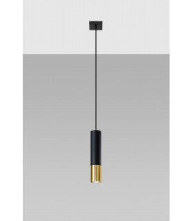 Slim 8cm Pendant Light Black Gold GU10-2
