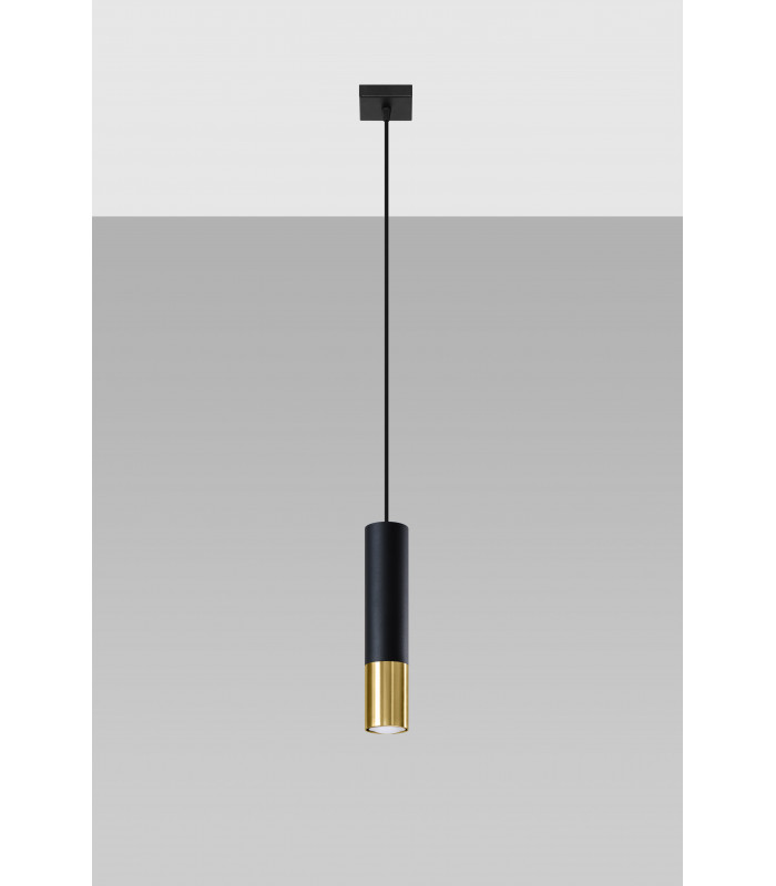 Slim 8cm Pendant Light Black Gold GU10-2