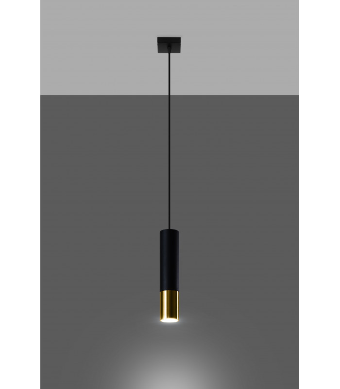 Slim 8cm Pendant Light Black Gold GU10-3