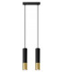 Twin Hanging Pendant Light Black Gold GU10-1