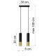 Twin Hanging Pendant Light Black Gold GU10-4