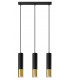 Triple Hanging Pendant Light Black Gold GU10-1