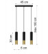 Triple Hanging Pendant Light Black Gold GU10-4