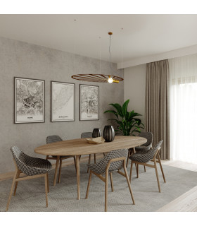 Modern Wire Frame Pendant Light Gold E27-2