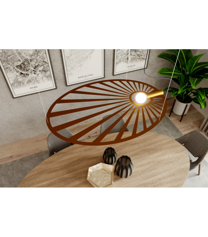 Modern Wire Frame Pendant Light Gold E27-5