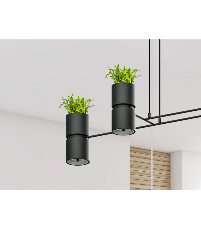 Straight Bar Pendant Light Black GU10/ES111-8