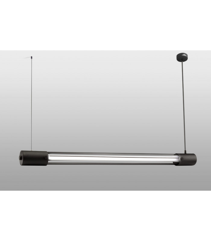Straight Linear Pendant Light Black T8-1