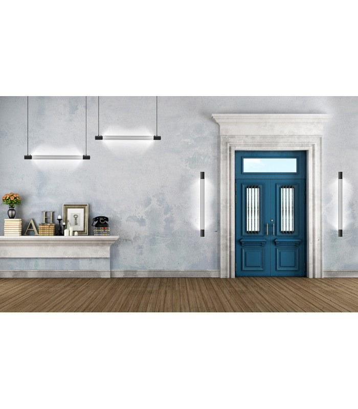 Flush Wall Lights Linear Black T8-5