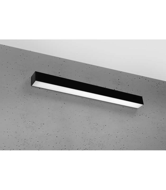 Integrated LED Flush Wall Lights Black 65cm 4000K -1