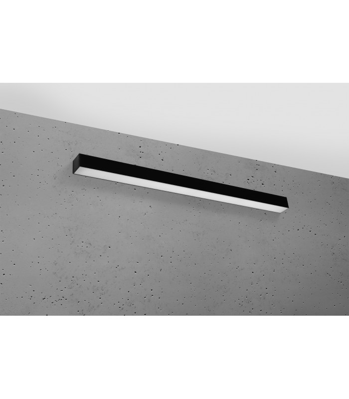 Integrated LED Flush Wall Lights Black 95cm 3000K -1
