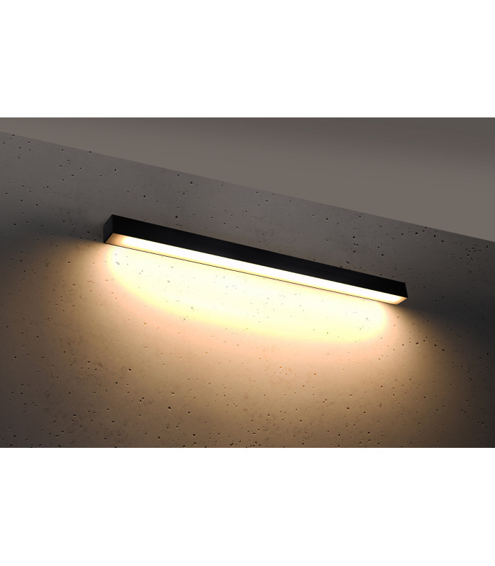 Integrated LED Flush Wall Lights Black 95cm 3000K -2