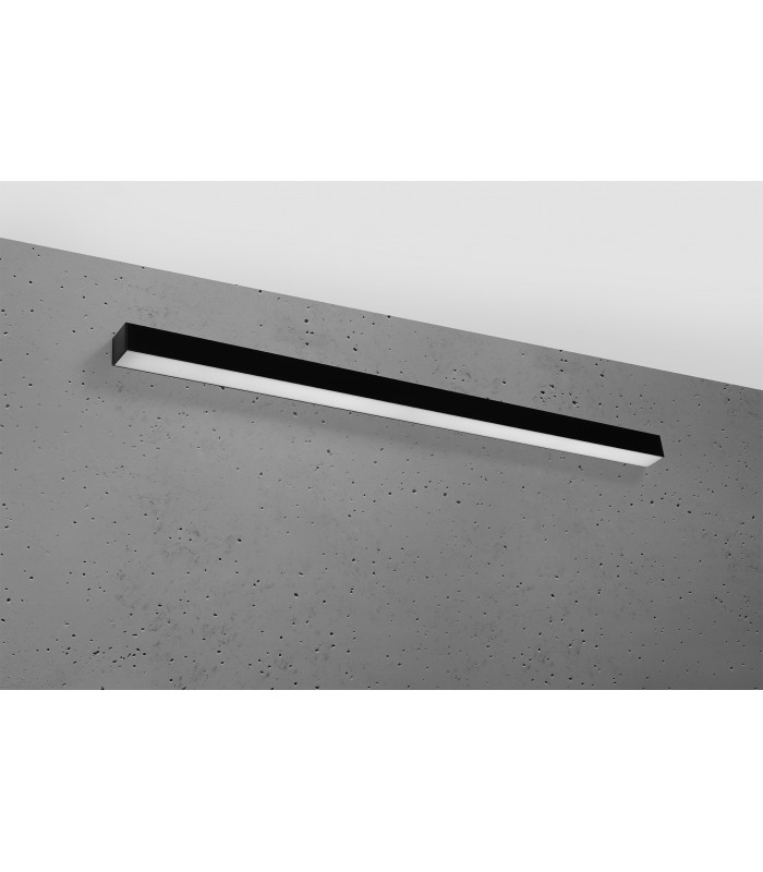 Integrated LED Flush Wall Lights Black 115cm 4000K -1