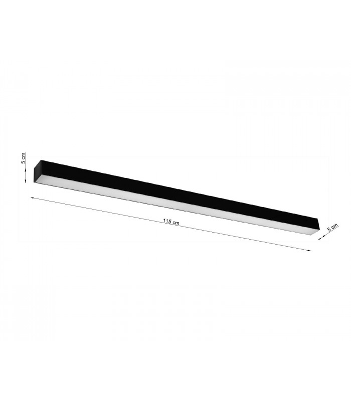 Integrated LED Flush Wall Lights Black 115cm 4000K -5