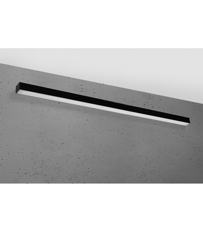 Integrated LED Flush Wall Lights Black 145cm 3000K -1