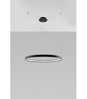 Integrated LED Circular Pendant Light Black 78cm 3000K -1