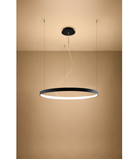 Integrated LED Circular Pendant Light Black 78cm 3000K -2
