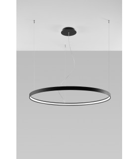 Integrated LED Circular Pendant Light Black 110cm 3000K -1