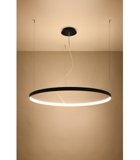 Integrated LED Circular Pendant Light Black 110cm 3000K -2